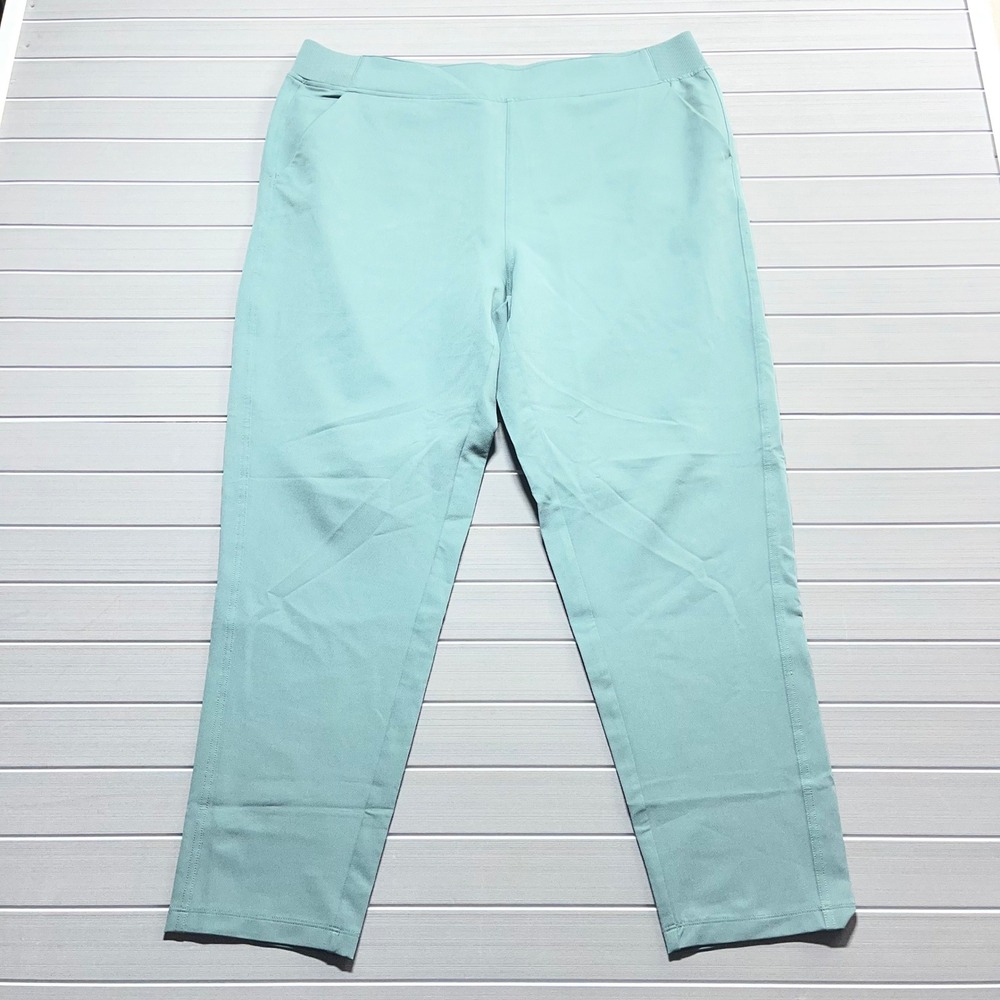 32 Degrees Cool Womens XL Light Teal Green Stretch Pull On Travel Pants T2312598